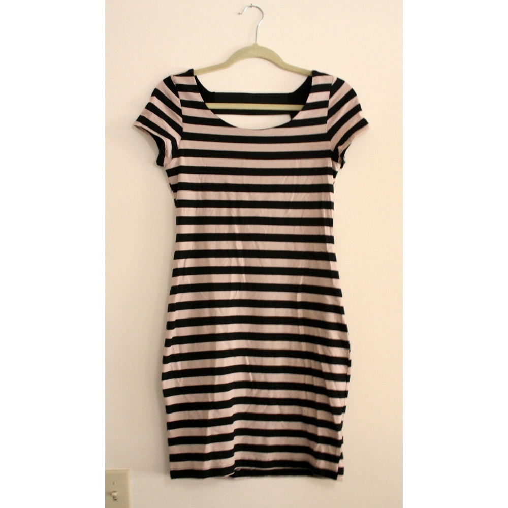 Striped, fun back, tighter dress